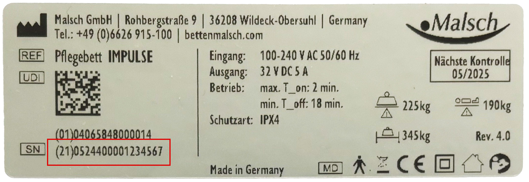 Tpenschild exemplarisch am Beispiel IMPULSE Edt. 420